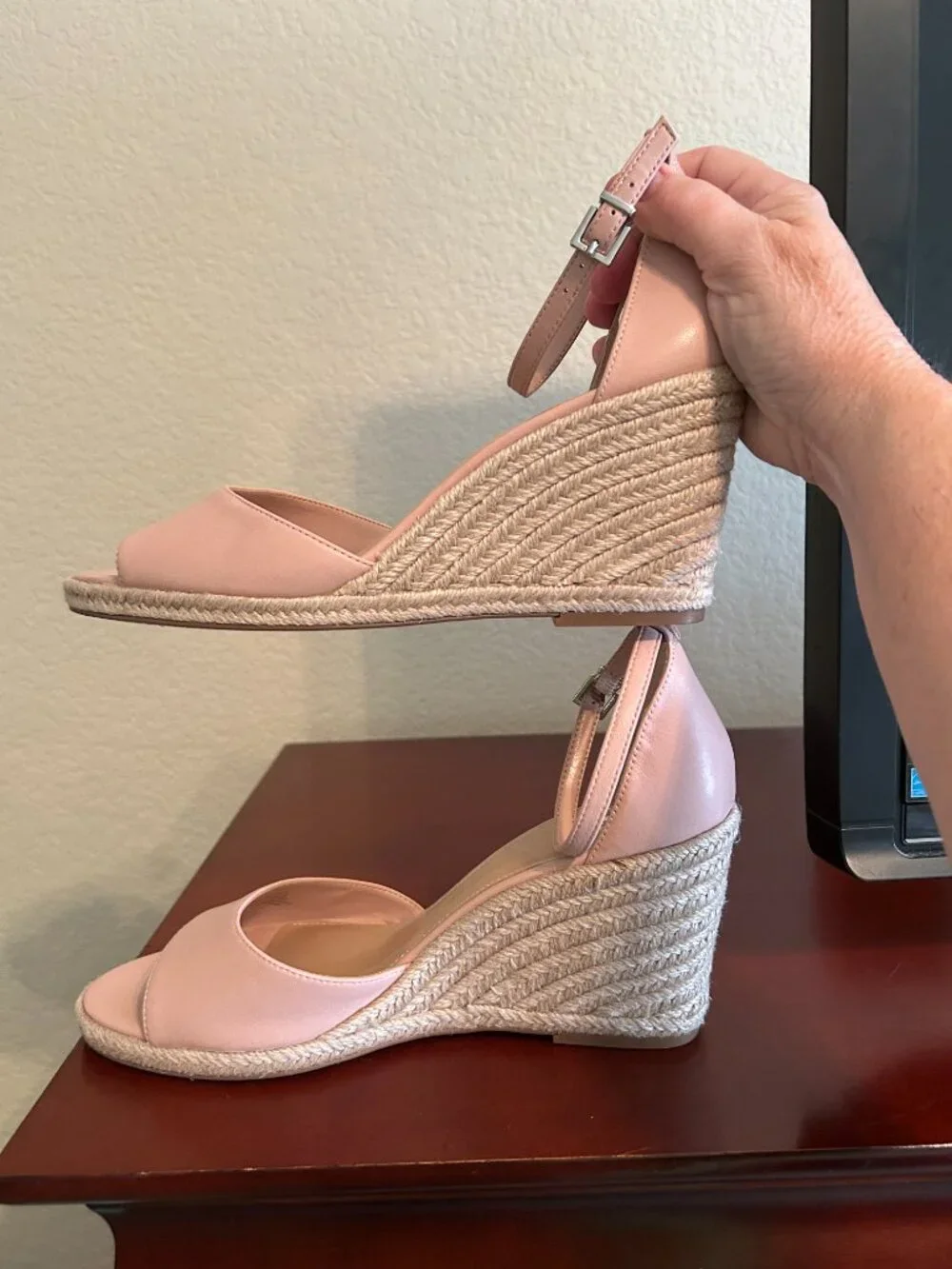 Vince Camuto Felyn Espadrille Wedge Sandal - Pale Peony - Size 11 - NWT